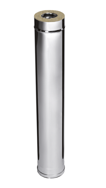 Сэндвич FERRUM СТАНДАРТ 1,0 м, Ø150×250 (AISI 430, толщина 0,8 мм, внешний контур — нержавеющая сталь)