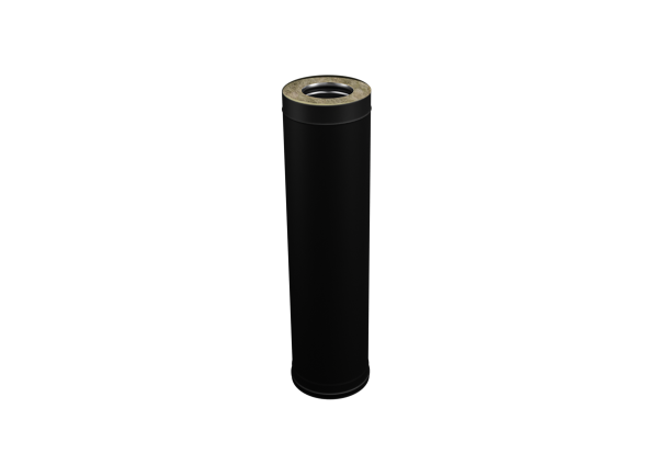 Сэндвич FERRUM СТАНДАРТ ТЕРМОЭМАЛЬ 1,0 м, Ø150×210 (AISI 430, толщина 0,8 мм, внешний контур — нержавеющая сталь, чёрная термоэмаль до 600 °C)