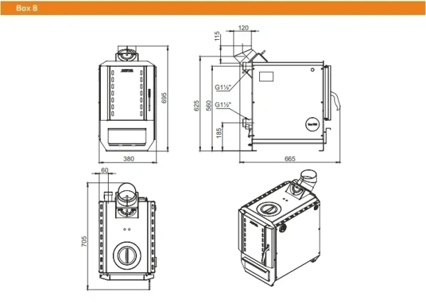 Твердотопливный котел ZOTA BOX 8 кВт