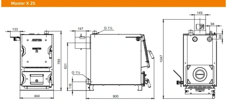 Твердотопливный котел ZOTA MASTER-X 25П, 25 кВт