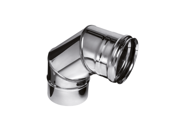 Колено FERRUM ГАЗ 90°, Ø100 (AISI 430, толщина 0,5 мм)