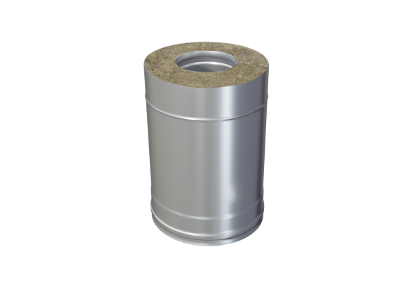 Сэндвич FERRUM ГАЗ ЦИНК 0,25 м, Ø150×210 (AISI 430, толщина 0,5 мм, внешний контур — оцинкованная сталь)