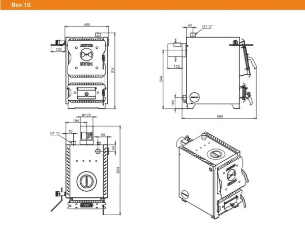 Твердотопливный котел ZOTA BOX 10 кВт
