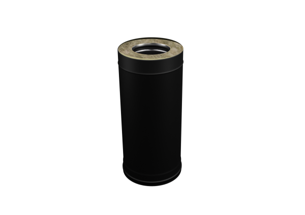 Сэндвич FERRUM СТАНДАРТ ТЕРМОЭМАЛЬ 0,5 м, Ø150×210 (AISI 430, толщина 0,8 мм, внешний контур — нержавеющая сталь, чёрная термоэмаль до 600 °C)