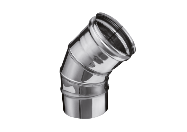 Колено FERRUM ГАЗ 3 сек. угол 135°, Ø130 (AISI 430, толщина 0,5 мм)