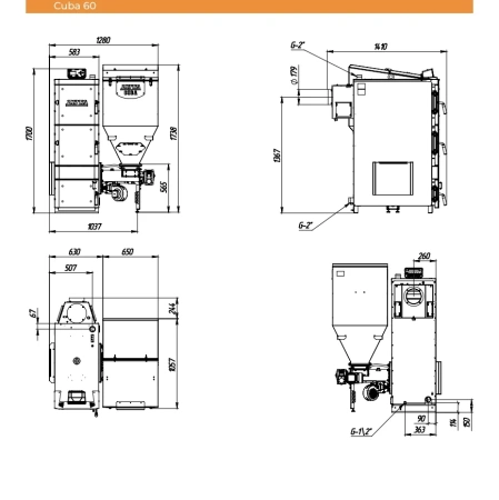 Автоматический котёл ZOTA CUBA 60 кВт (C-Line SFA)