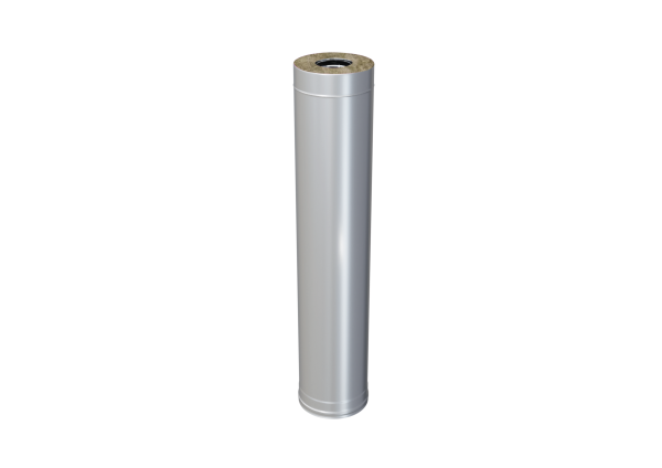 Сэндвич FERRUM СТАНДАРТ ЦИНК 1,0 м, Ø150×210 (AISI 430, толщина 0,8 мм, внешний контур — оцинкованная сталь)